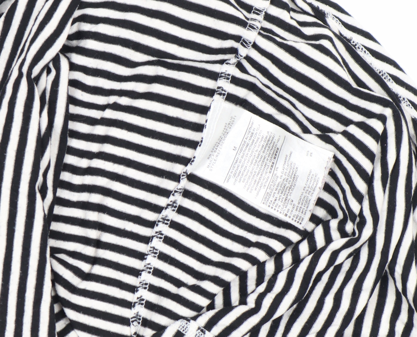 Banana Republic Women’s Black White Striped Long Sleeve Cotton Modal T-Shirt Size M
