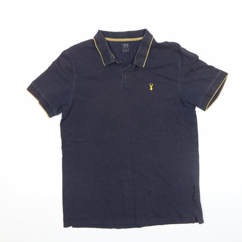 Next Men's Blue Regular Fit Cotton Polo Shirt L