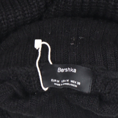 Bershka Womens Black Roll Neck Chunky Knit Jumper Size 12