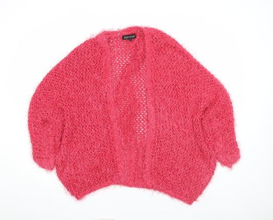 River Island Women’s Pink Open Knit Relaxed Cardigan Size 6