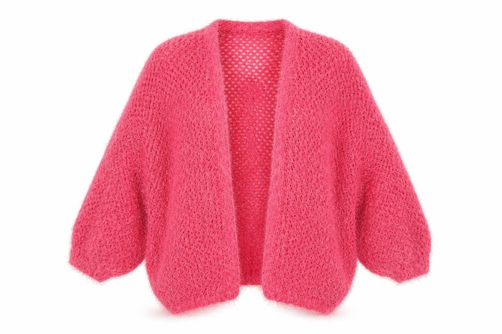 River Island Women’s Pink Open Knit Relaxed Cardigan Size 6