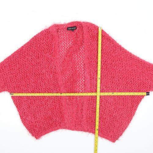 River Island Women’s Pink Open Knit Relaxed Cardigan Size 6