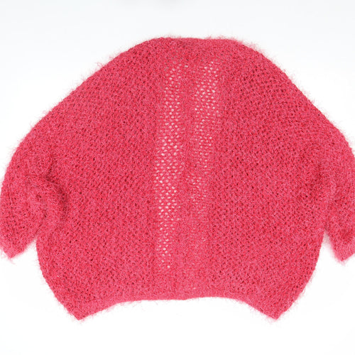 River Island Women’s Pink Open Knit Relaxed Cardigan Size 6