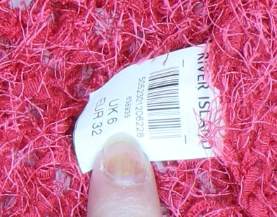 River Island Women’s Pink Open Knit Relaxed Cardigan Size 6