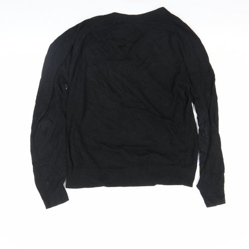 Banana Republic Women's Black V-Neck Cotton Jumper Size S