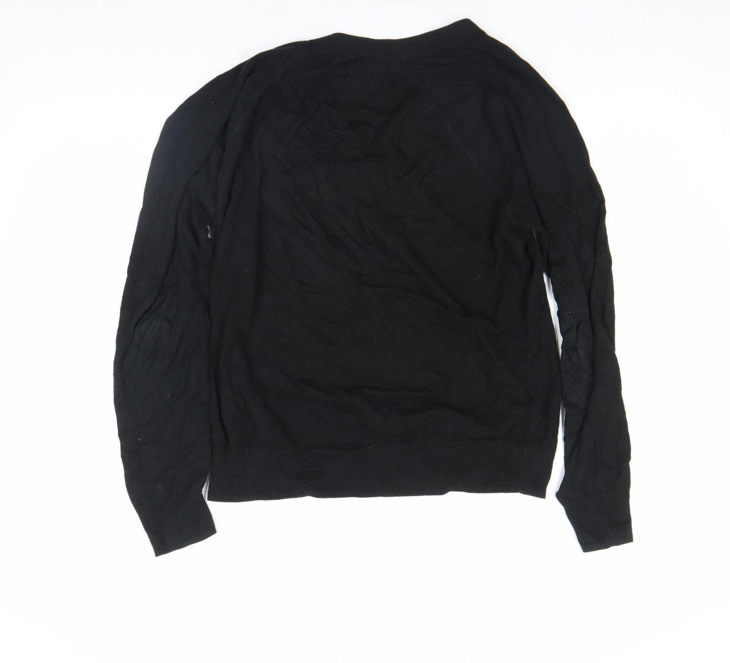 Banana Republic Women's Black V-Neck Cotton Jumper Size S