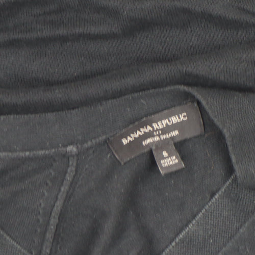 Banana Republic Women's Black V-Neck Cotton Jumper Size S