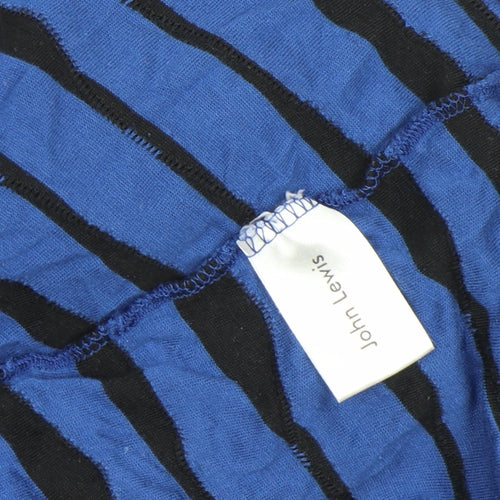 John Lewis Women’s Blue Striped 3/4 Sleeve Boat Neck Jersey Top Size 16
