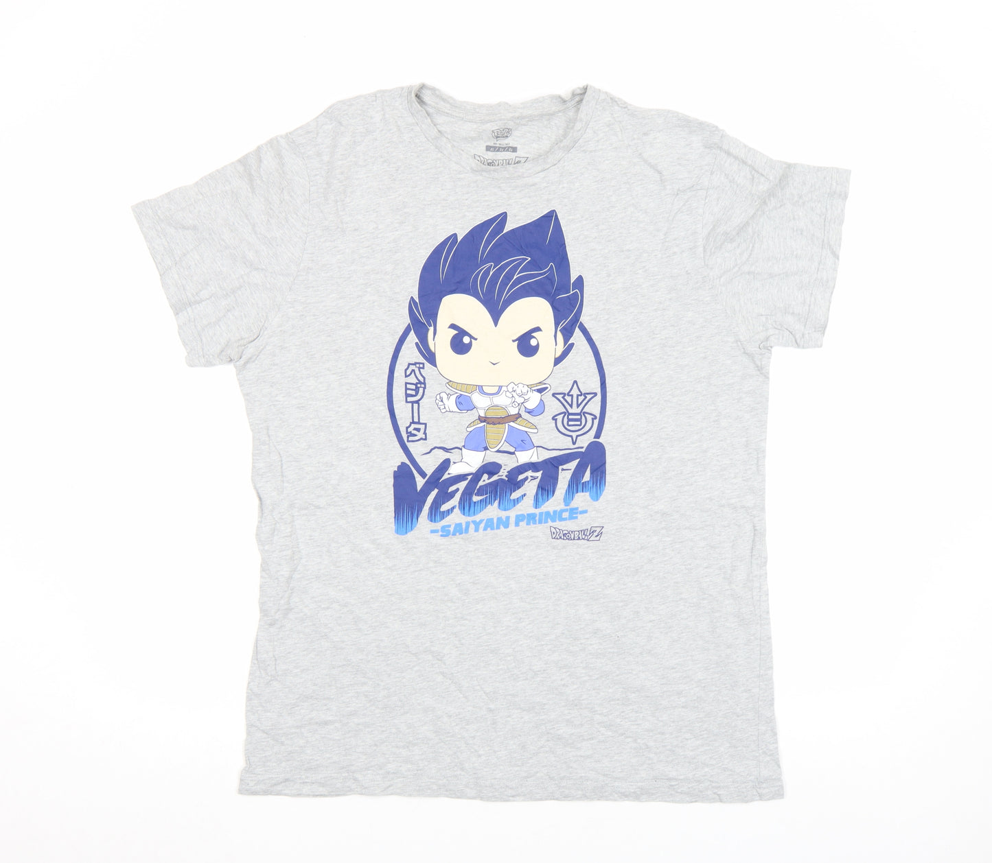 Dragon Ball Z Men's Grey Vegeta Saiyan Prince Graphic T-Shirt XL