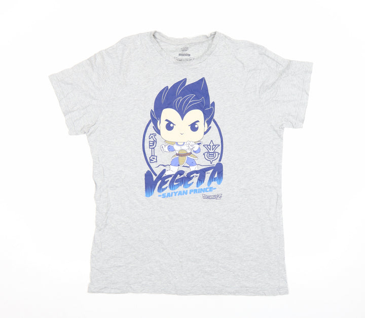 Dragon Ball Z Men's Grey Vegeta Saiyan Prince Graphic T-Shirt XL