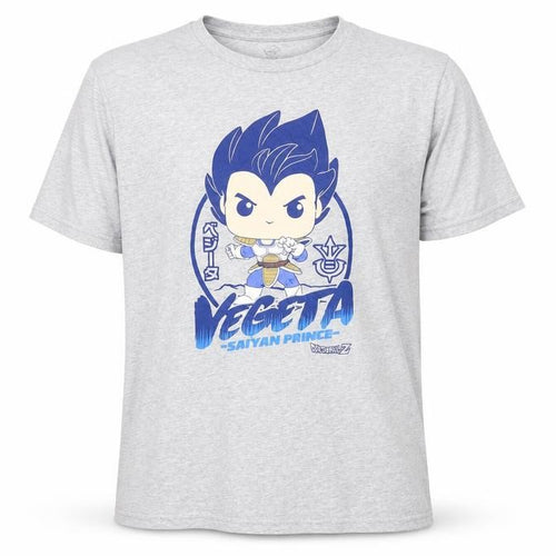 Dragon Ball Z Men's Grey Vegeta Saiyan Prince Graphic T-Shirt XL