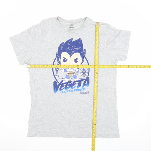 Dragon Ball Z Men's Grey Vegeta Saiyan Prince Graphic T-Shirt XL