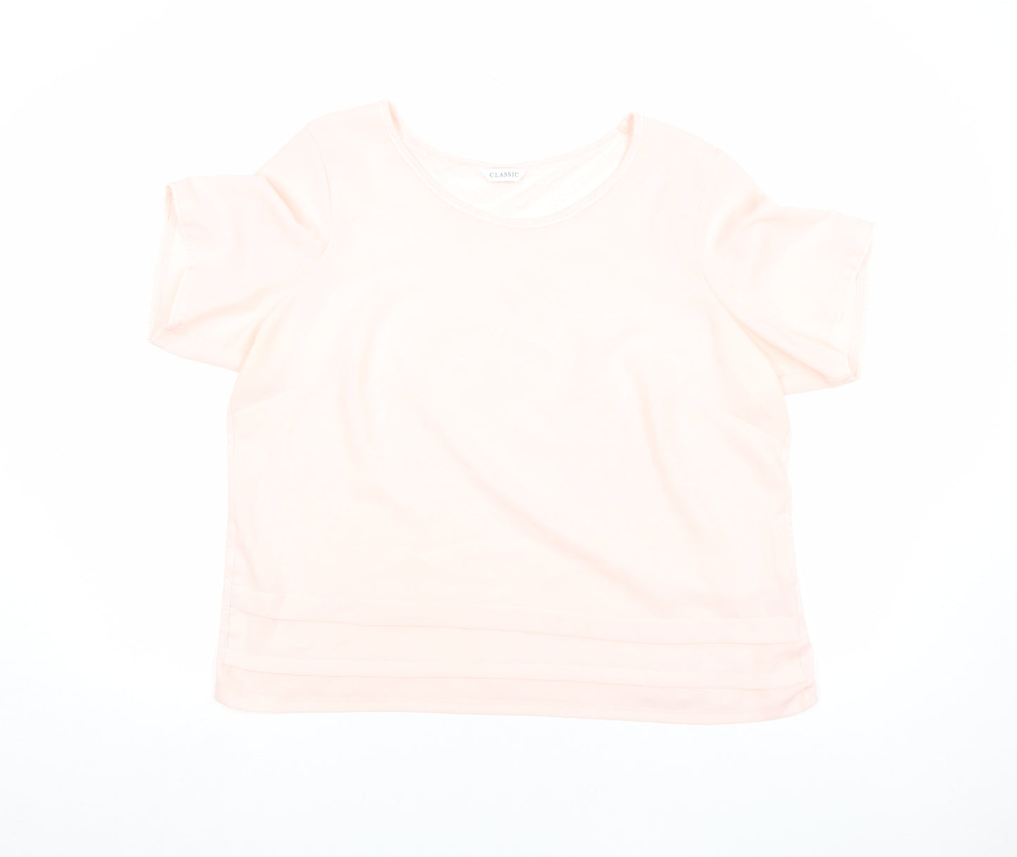 Marks and Spencer Womens Pink Size 16 Basic Short Sleeve T-Shirt