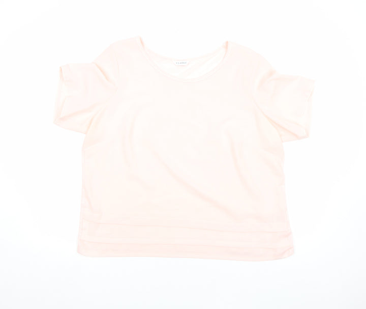 Marks and Spencer Womens Pink Size 16 Basic Short Sleeve T-Shirt