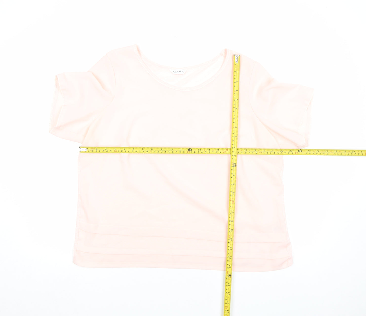 Marks and Spencer Womens Pink Size 16 Basic Short Sleeve T-Shirt