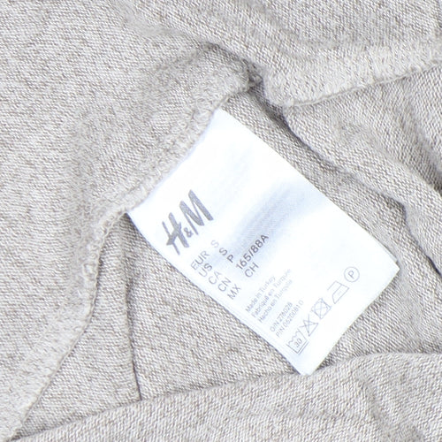 H&M Women Beige Long Sleeve Crew Neck Basic Jersey Top Size S
