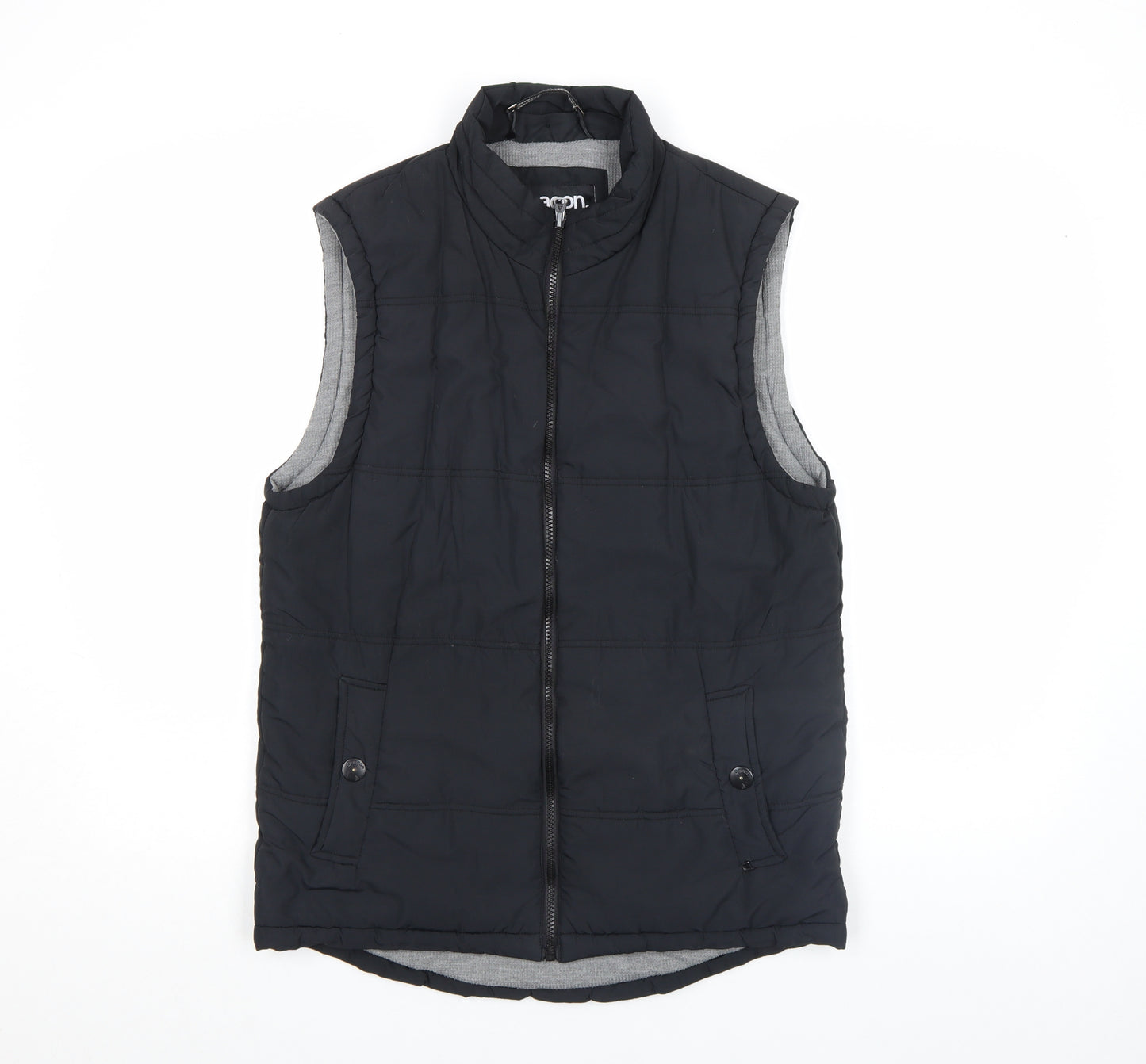 Deacon Men's Black Nylon Padded Bodywarmer Waistcoat Size S