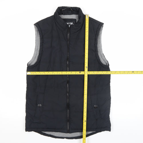 Deacon Men's Black Nylon Padded Bodywarmer Waistcoat Size S