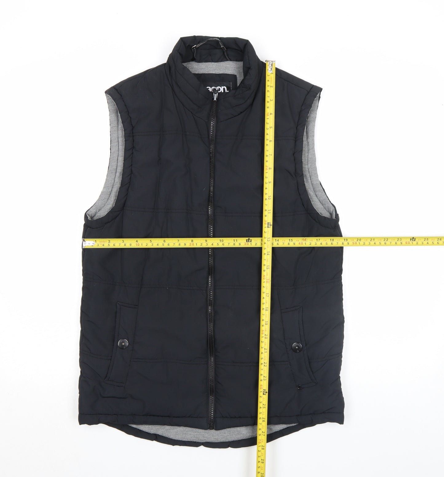 Deacon Men's Black Nylon Padded Bodywarmer Waistcoat Size S