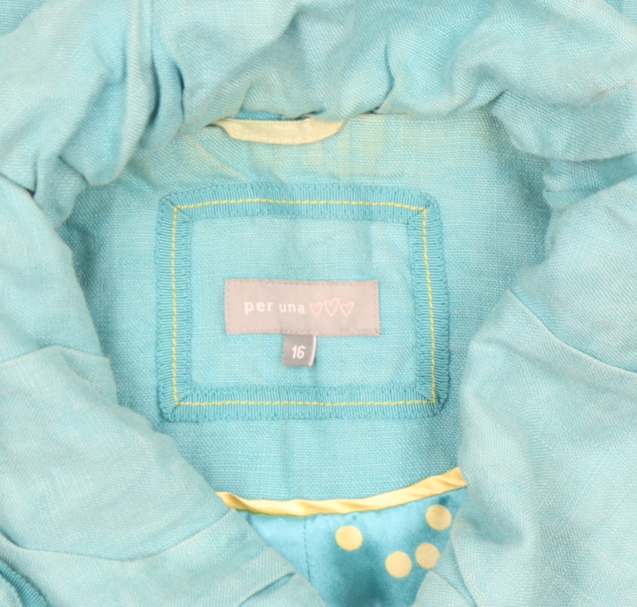 Marks and Spencer Per Una Women's Blue Linen Zip Jacket Size 16