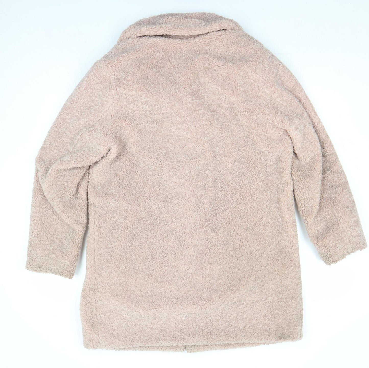 New Look Womens Beige Teddy Overcoat Size 10 Fleece Lined