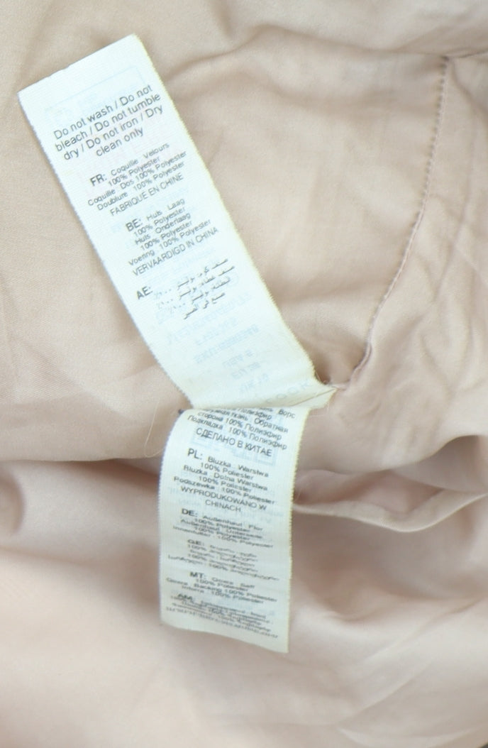 New Look Womens Beige Teddy Overcoat Size 10 Fleece Lined
