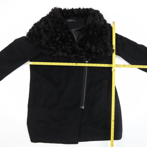 Marks and Spencer Women’s Black Faux Fur Collar Wool Blend Coat Size 16