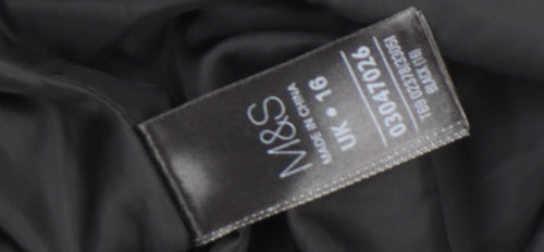 Marks and Spencer Women’s Black Faux Fur Collar Wool Blend Coat Size 16