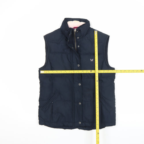 Crew Clothing Co. Womens Blue Puffer Gilet Size 10 Sleeveless Down Waistcoat
