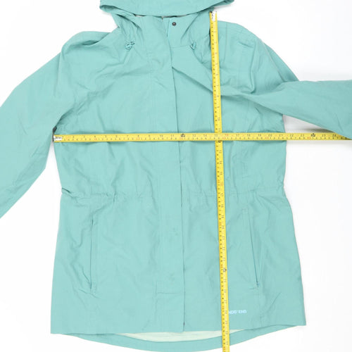 Lands' End Women’s Green Hooded Waterproof Rain Jacket Size M