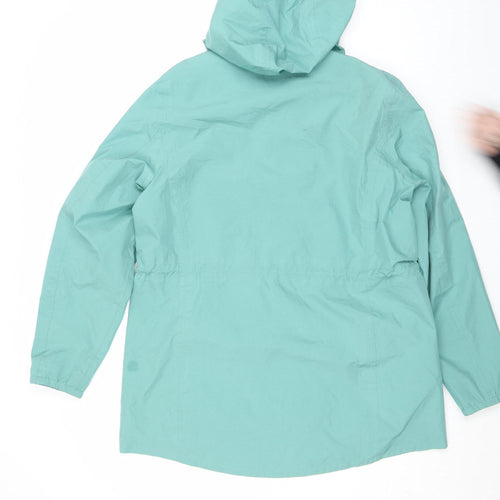 Lands' End Women’s Green Hooded Waterproof Rain Jacket Size M