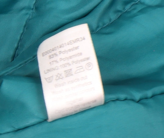 Bm Women Green Hooded Parka Coat Size S Long Zip Casual Jacket