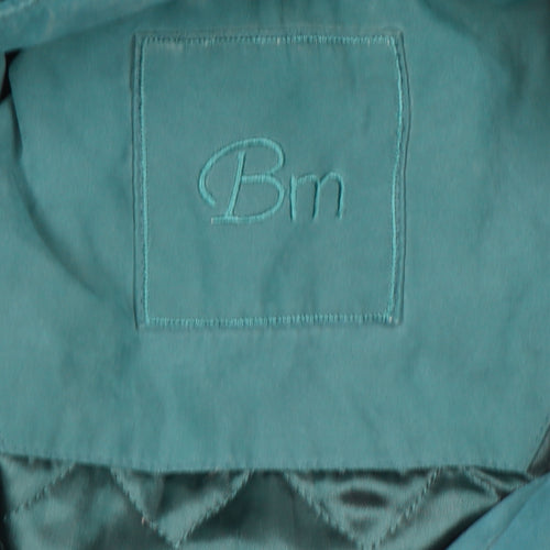 Bm Women Green Hooded Parka Coat Size S Long Zip Casual Jacket