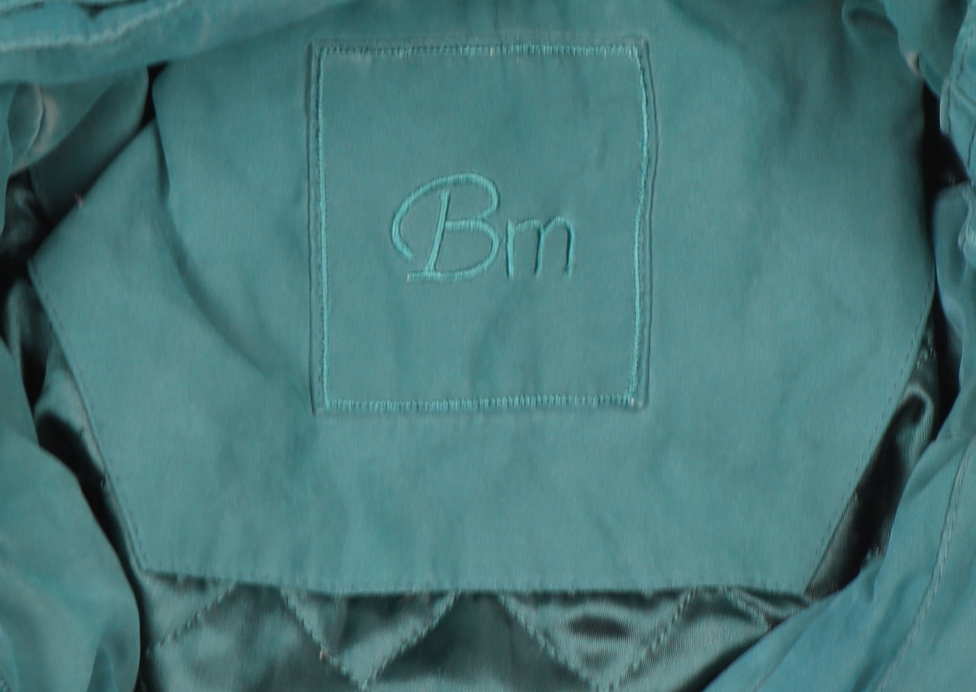 Bm Women Green Hooded Parka Coat Size S Long Zip Casual Jacket