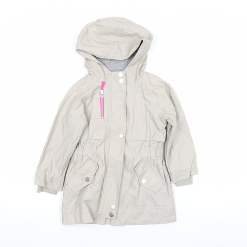Mint Velvet Girls Beige Hooded Parka Coat 3 Years Lined Lightweight Jacket