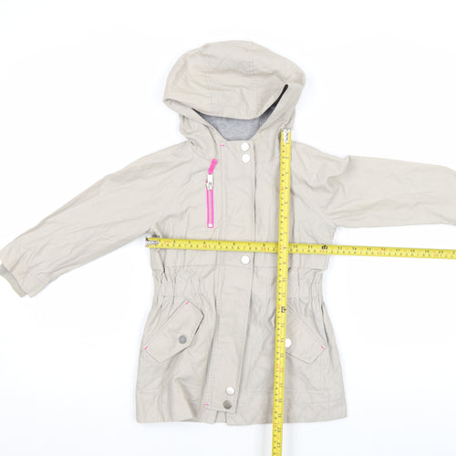 Mint Velvet Girls Beige Hooded Parka Coat 3 Years Lined Lightweight Jacket