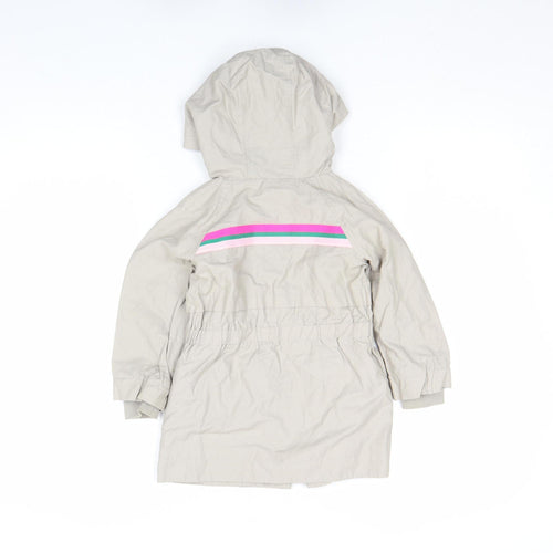 Mint Velvet Girls Beige Hooded Parka Coat 3 Years Lined Lightweight Jacket
