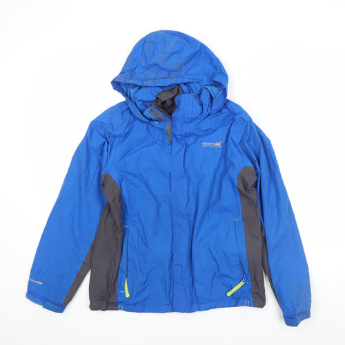 Regatta Boys Blue Waterproof Hooded Rain Jacket 11-12 Years