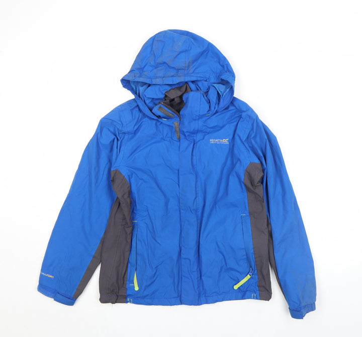 Regatta Boys Blue Waterproof Hooded Rain Jacket 11-12 Years