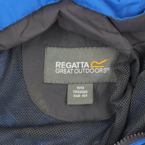 Regatta Boys Blue Waterproof Hooded Rain Jacket 11-12 Years