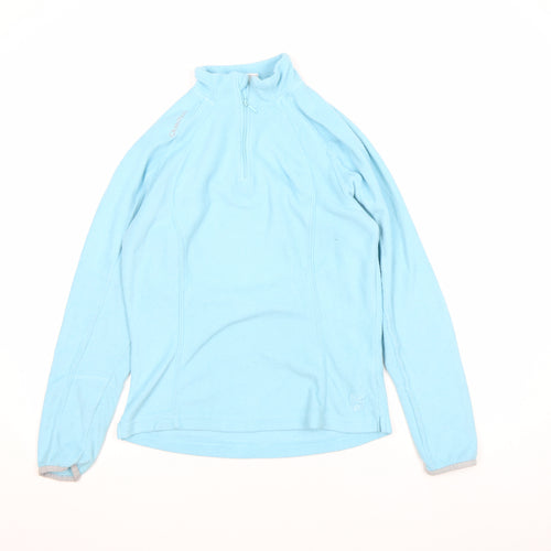 Decathlon Women's Blue Fleece 1/4 Zip Long Sleeve Activewear Top M