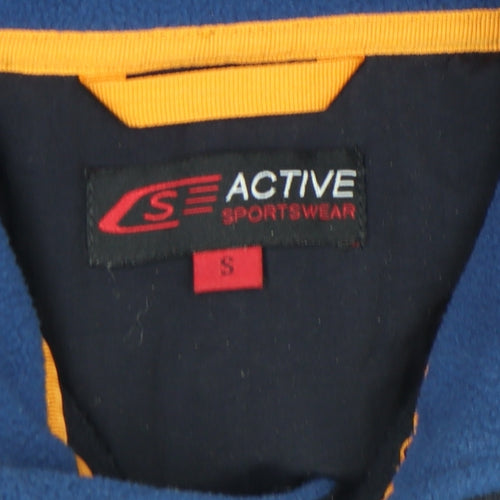 Active Sportswear Men's Blue Fleece Pullover Small 1/4 Zip Casual Top