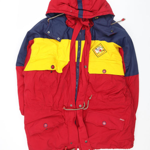 Marin Alpin Men's Red Colour Block Hooded Parka Jacket L