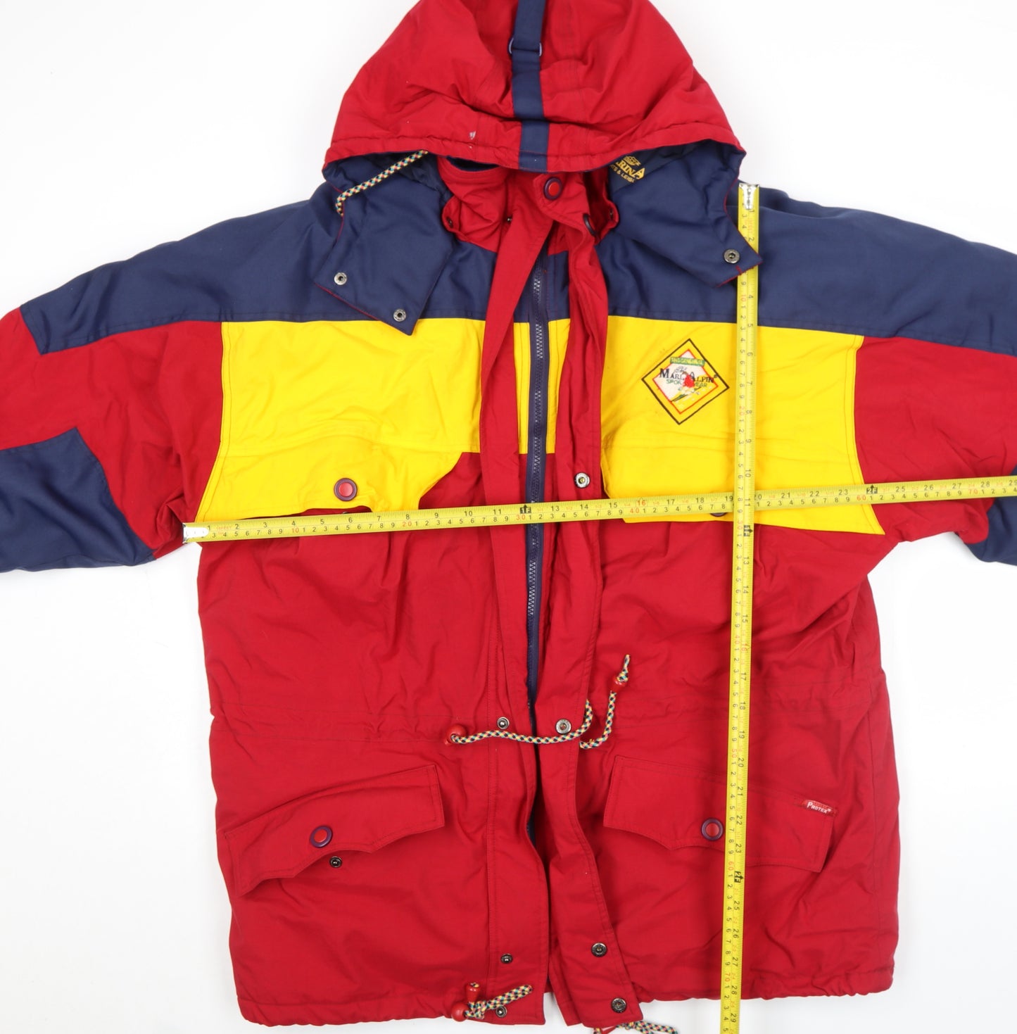 Marin Alpin Men's Red Colour Block Hooded Parka Jacket L