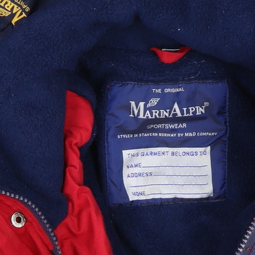 Marin Alpin Men's Red Colour Block Hooded Parka Jacket L