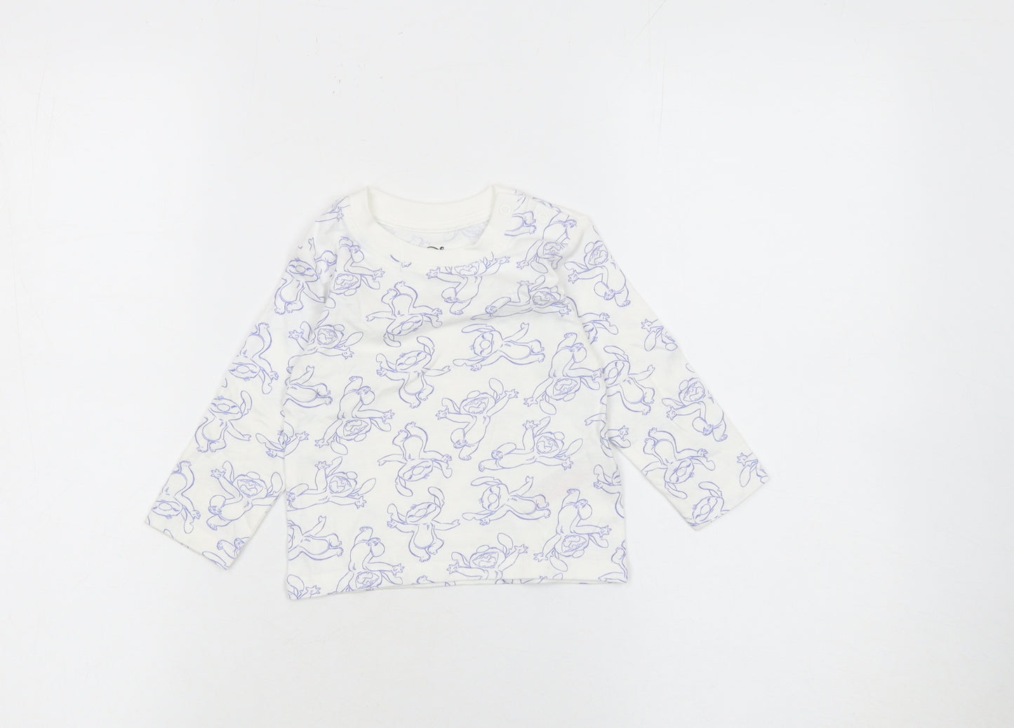 Primark Disney Bambi White Baby Long Sleeve Cotton T-Shirt 6-9 Months