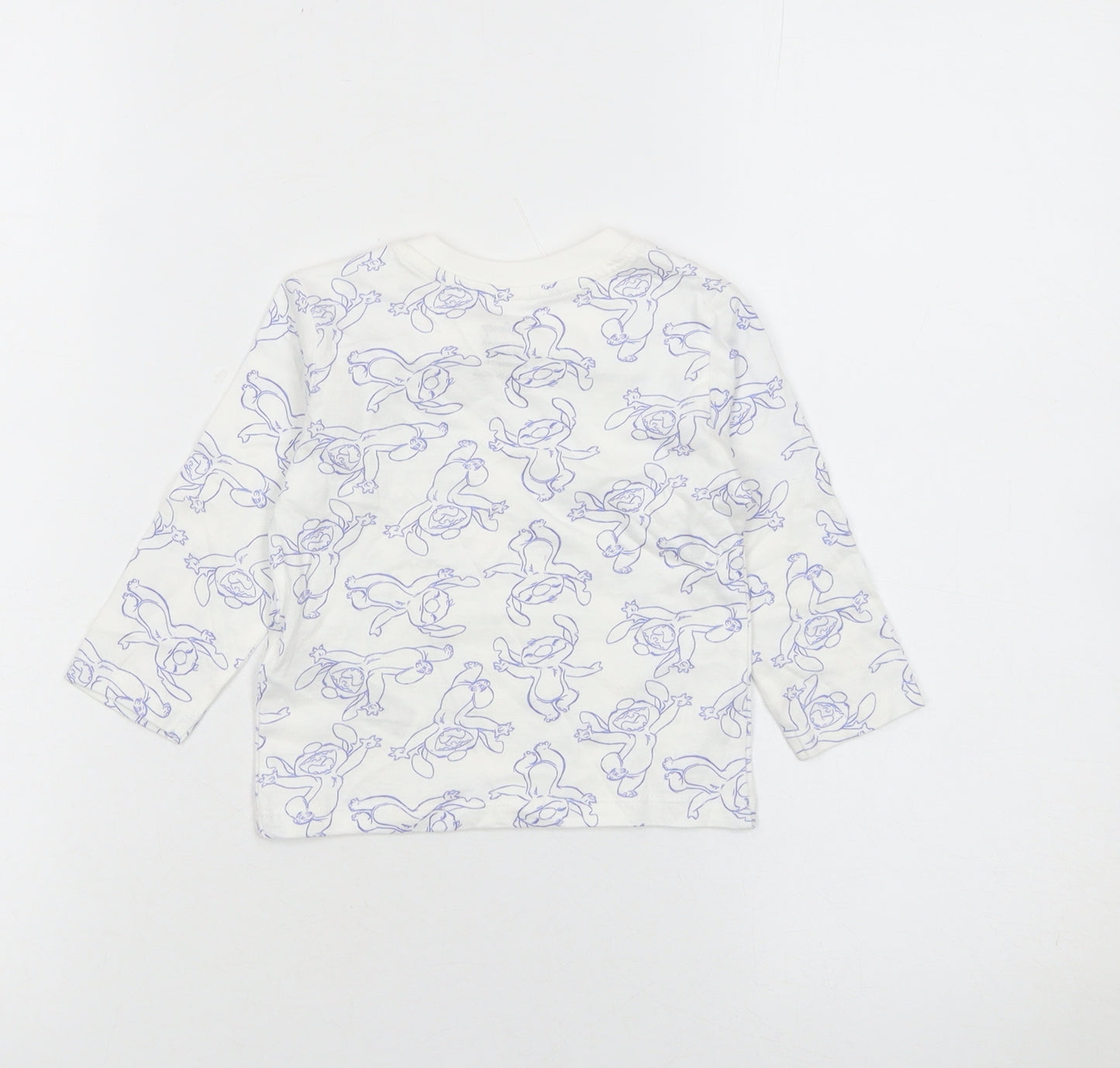 Primark Disney Bambi White Baby Long Sleeve Cotton T-Shirt 6-9 Months