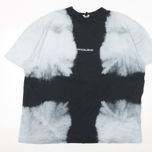boohooMAN Men's Multicoloured Tie-Dye Crew Neck Cotton T-Shirt M