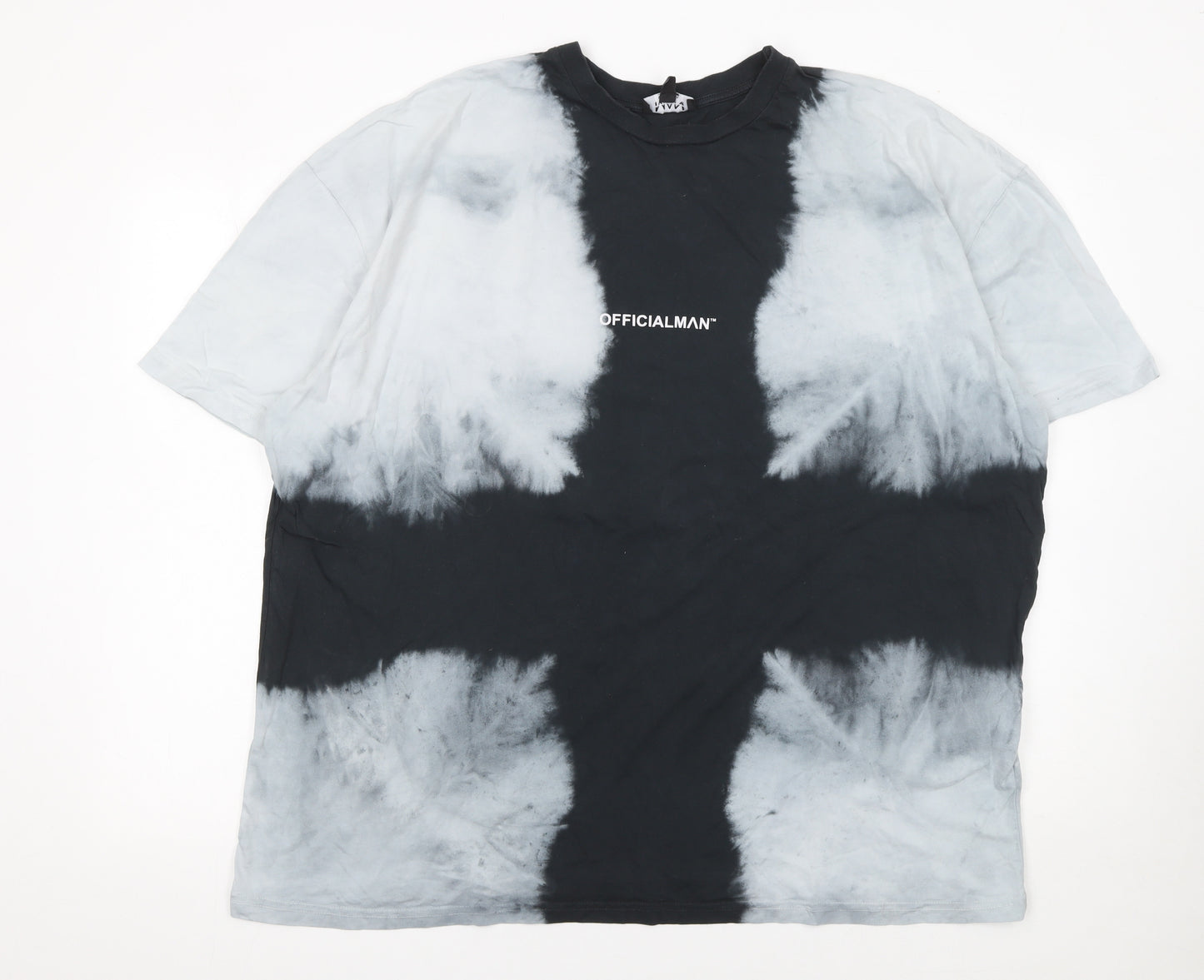 boohooMAN Men's Multicoloured Tie-Dye Crew Neck Cotton T-Shirt M