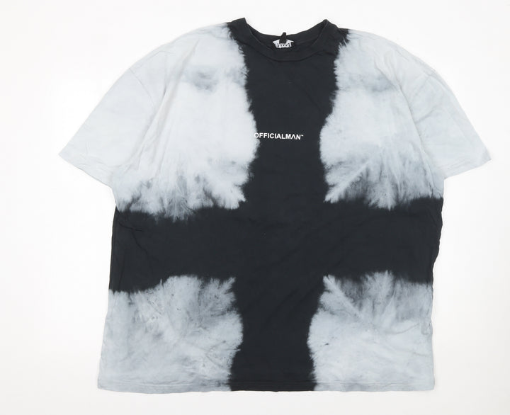 boohooMAN Men's Multicoloured Tie-Dye Crew Neck Cotton T-Shirt M